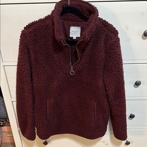 Men's Burgundy Sherpa Sweater